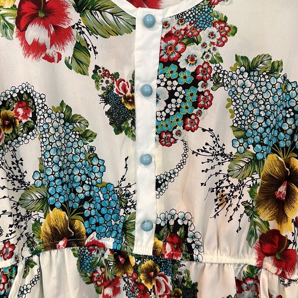 Vintage style floral print dress with pockets. - Picture 2 of 4